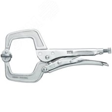 Зажим сварочный с вращаюмися губками для больших заготовок с рёбрами до 40 мм размеры под квадрат 90 мм L-280 мм оцинкованный