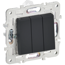 SKANDY Выключатель 3-клавишный 10А SK-V11G графит IEK