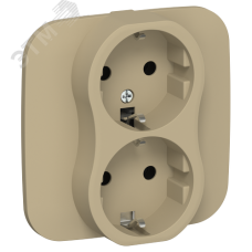 FLITE Розетка 2-местная с заземлением без защитных шторок 16А в сборе РС12-0-А-ФлХ хаки IEK