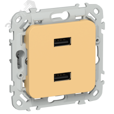 FLITE Розетка USB A+A 3,1А РЮ-2-ФлЗ золотарник IEK