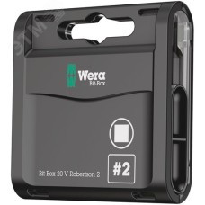 Набор бит под внутренний квадрат 868/1 Z V Bit-Box 20 Robertson #2 с функцией фиксации крепежа вязкая твёрдость хвостовик шестигранный 1/4 C 6.3 20 шт # 2X25 мм