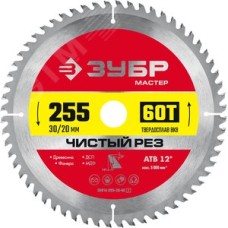 Диск пильный по дереву Чистый рез 255X30/20мм 60Т