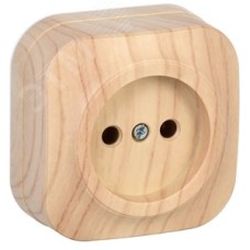 GLORY Розетка одноместная наружная без заземления сосна