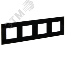 SKANDY Рамка 4-местная SK-F24Bl стекло черный IEK
