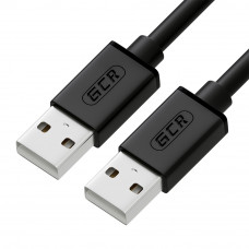 GCR PRO Кабель 1.0m USB 2.0, AM/AM, черный, 28/28 AWG, медь, экран, армированный, морозостойкий