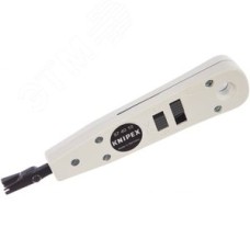 Инструмент для укладки кабелей LSA-Plus и их аналогов для укладки кабелей в каналы розетки и панели для кабелей типа UTP и STP 04 - 08 мм L-175 мм со встроенным крюком для вытягивания с разблокировкой