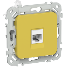 FLITE Розетка компьютерная RJ45 категория 5Е UTP РК5е-1-0-ФлЖК желтый карри IEK