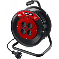 Удлинитель на катушке ПВС, 2 х 0.75 мм2, 30 м, 1300 Вт