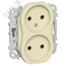 FLITE Розетка 2-местная без заземления с защитными шторками 10А РСш02-0-ФлН навахо IEK