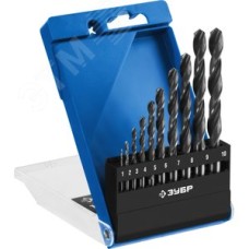 Набор сверл по металлу сталь Р6М5 класс В, ПРОФ-В 10шт(1-10мм)