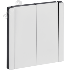 FORTE&PIANO Выключатель 2-клавишный проходной 10А FP207M металл белый IEK