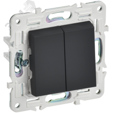 SKANDY Выключатель 2-клавишный перекрестный 10А SK-V06G графит IEK