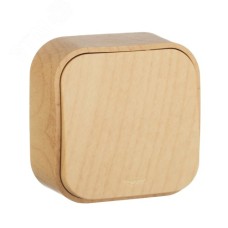 Выключатель 1-клавишный для открытой установки дерево QUTEO