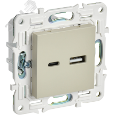 SKANDY Розетка USB A+C 18Вт SK-R13B бежевый IEK