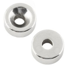Неодимовый магнитный диск 20х5 мм с зенковкой 10х4.5 мм (упак - 2 шт.)