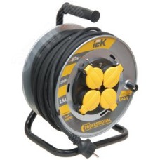 Удлинитель силовой 4 розетки шнур 30м КГ 3x1.5 УК30 с термозащитой IP44