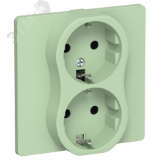 FLITE Розетка 2-местная с заземлением без защитных шторок безвинтовое крепление 16А в сборе РС12-1-К-ФлФ фисташковый IEK