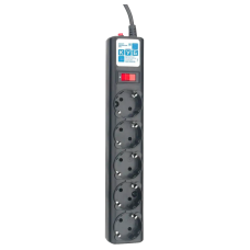 Фильтр-удлинитель Power Cube 3м д/подкл. к UPS(C14) 5 роз., 10А черный/граффит/ Surge protector Power Cube 3m for conn. to UPS(C14) 5 outlets, 10A black/graffite
