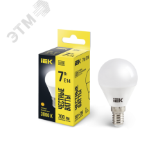 Лампа светодиодная G45 шар 7Вт 230В 3000К E14