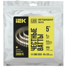 Лента светодиодная 5м LSR-2835WW120 9,6Вт/м 12В IP65 120LED/м