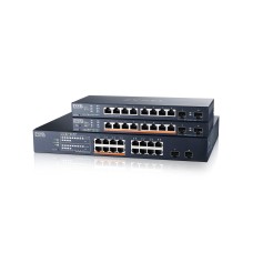 Коммутатор/ Multigigabit Smart L3 Lite switch Zyxel NebulaFlex XMG1915-18EP, rack 19", 16xRJ-45: 1/2.5G (8 of them PoE++), 2xSFP+, PoE budget 180 W