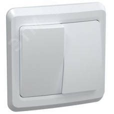 VEGA Выключатель 2-клавишный 10А ВС10-2-0-ВБ белый GENERICA
