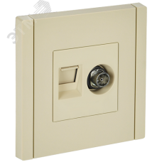 FORTE&PIANO Розетка двойная TV+RJ45 кат.5E FP436 ваниль IEK