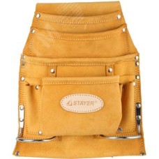 Поясная сумка для инструмента кожаная, 10 карманов