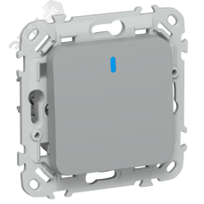 FLITE Выключатель 1-клавишный кнопочный с индикацией 10А ВС11-2-1-ФлС серый IEK