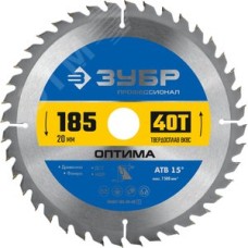 Диск пильный по дереву Оптима 185X20мм 40Т