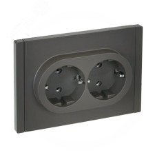 FORTE&PIANO Розетка 2-местная с заземлением без защитных шторок безвинтовое крепление 16А FP324 серый IEK