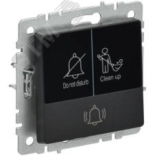 BRITE Кнопка звонка с индикацией для отелей 10А ВС10-1-9-БрЧ черный IEK