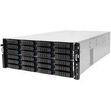 Серверная платформа/ HA401-TU, 4U 24-bay high availability storage server, 24x 12G SATA/SAS hot-swap 3.5/2.5" bay, 2x canister, 1600W 1+1 Platinum redundant power supply, 8x 6038 fan, 36" slide rail, w/o bezel