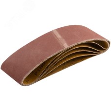 Ленты шлифовальные бесконечные, водостойкие, на тканевой основе, 5 шт, 75х533 мм Р 180