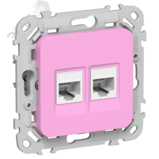 FLITE Розетка 2-местная компьютерная RJ45 категория 5Е UTP РК5е-2-0-ФлПр пурпурный IEK