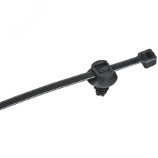 Хомут P6.6 с креплением на елочку черный 4.8х200мм 100шт/упак IEK