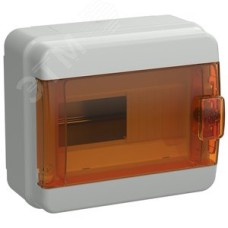 Корпус пластиковый навесной на 8 модулей КМПн-8 IP65 TEKFOR оранжевая прозрачная дверь