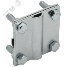 Зажим крестообразный с разделителем полоса/пруток-полоса/пруток 40/12 мм оцинкованная сталь