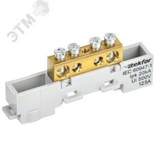 TEKFOR Шина L фаза неизолированная на универсальном держателе 8х12-4-Ср IEK