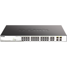 Коммутатор/ DGS-1210-28P/F5A Настраиваемый L2 PoE-коммутатор, 24x1000Base-T, 4хCombo 1000Base-T/SFP