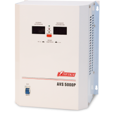 Стабилизатор POWERMAN AVS 5000P, ступенчатый регулятор, цифровые индикаторы уровней напряжения, 5000ВА, 110-260В, максимальный входной ток 32А, клеммная колодка, IP-20, навесной,  260мм х 220мм х 130мм, 9 кг./ Stabilizer POWERMAN AVS 5000P, step-type regu
