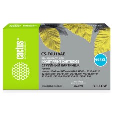 -/ Картридж струйный Cactus CS-F6U18AE 953XL желтый (26мл) для HP OJ Pro 7740/8210/8218/8710/8715