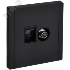 FORTE&PIANO Розетка двойная TV+RJ45 кат.5E FP136M металл черный IEK