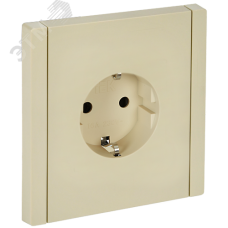 FORTE&PIANO Розетка 1-местная с заземлением с защитными шторками винтовое крепление 16А FP415 ваниль IEK