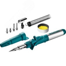 Газовый паяльник SolderPro 120K, набор 10-в-1, 30-120 Вт, горелка, фен, пьезоподжиг, 1300°С