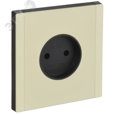 FORTE&PIANO Розетка 1-местная без заземления без защитных шторок винтовое крепление 10А FP818M металл слоновая кость IEK