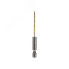 Сверло по металлу, 2,5 мм, Р6М5, ТИТАН, шестигранный хвостовик (1 шт. в упаковке) DIN 338