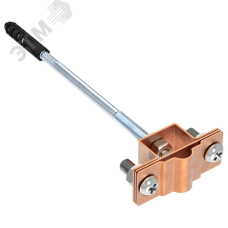 Держатель проводника круглого 8-10 мм для деревянного фасада медь