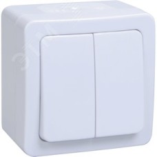 Гермес PLUS Выключатель двухклавишный ВС20-2-0-ГПБ наружный IP54