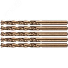 Сверла по металлу HSS с добавкой кобальта 5% Профи 6.5 мм (5 шт)